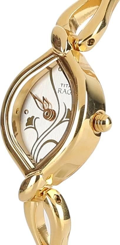 Titan Raga Women’s Analog Watch – Elegant Gold Bracelet Design