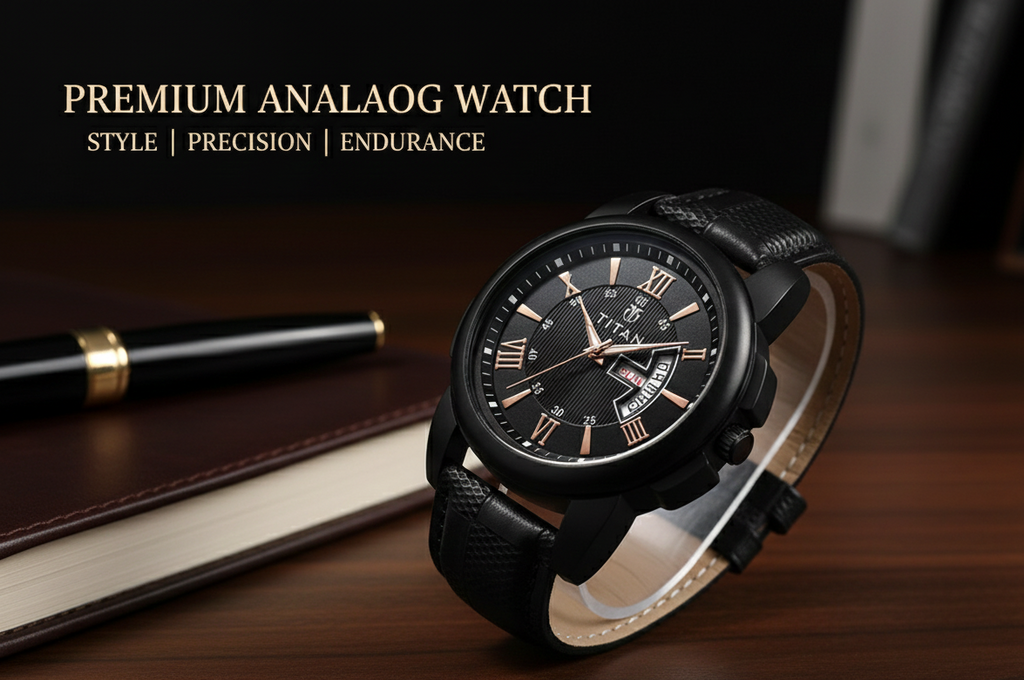 Titan Mens Analog Watch Front View Premium Design
