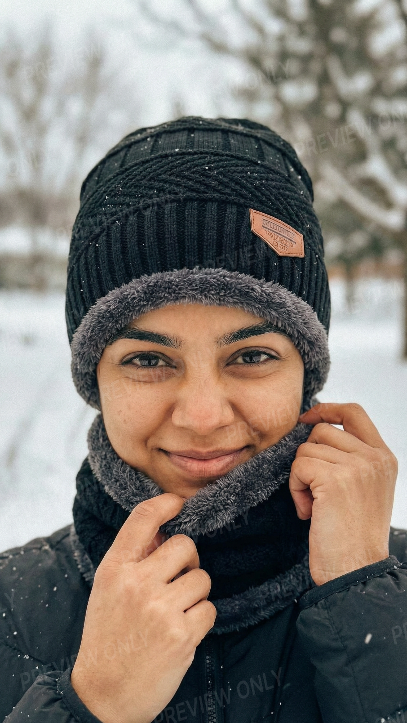 Winter woolen cap with face cover for men & women – warm and windproof