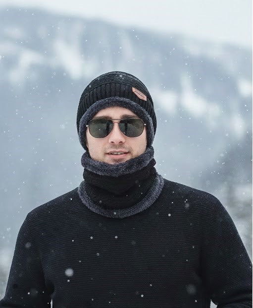 Winter woolen cap with face cover for men & women – warm and windproof