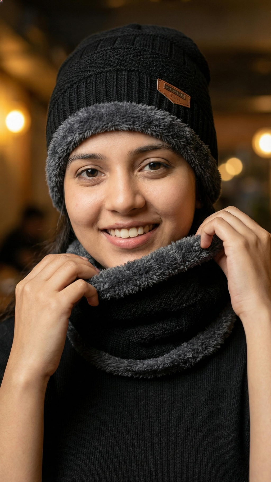 Winter woolen cap with face cover for men & women – warm and windproof