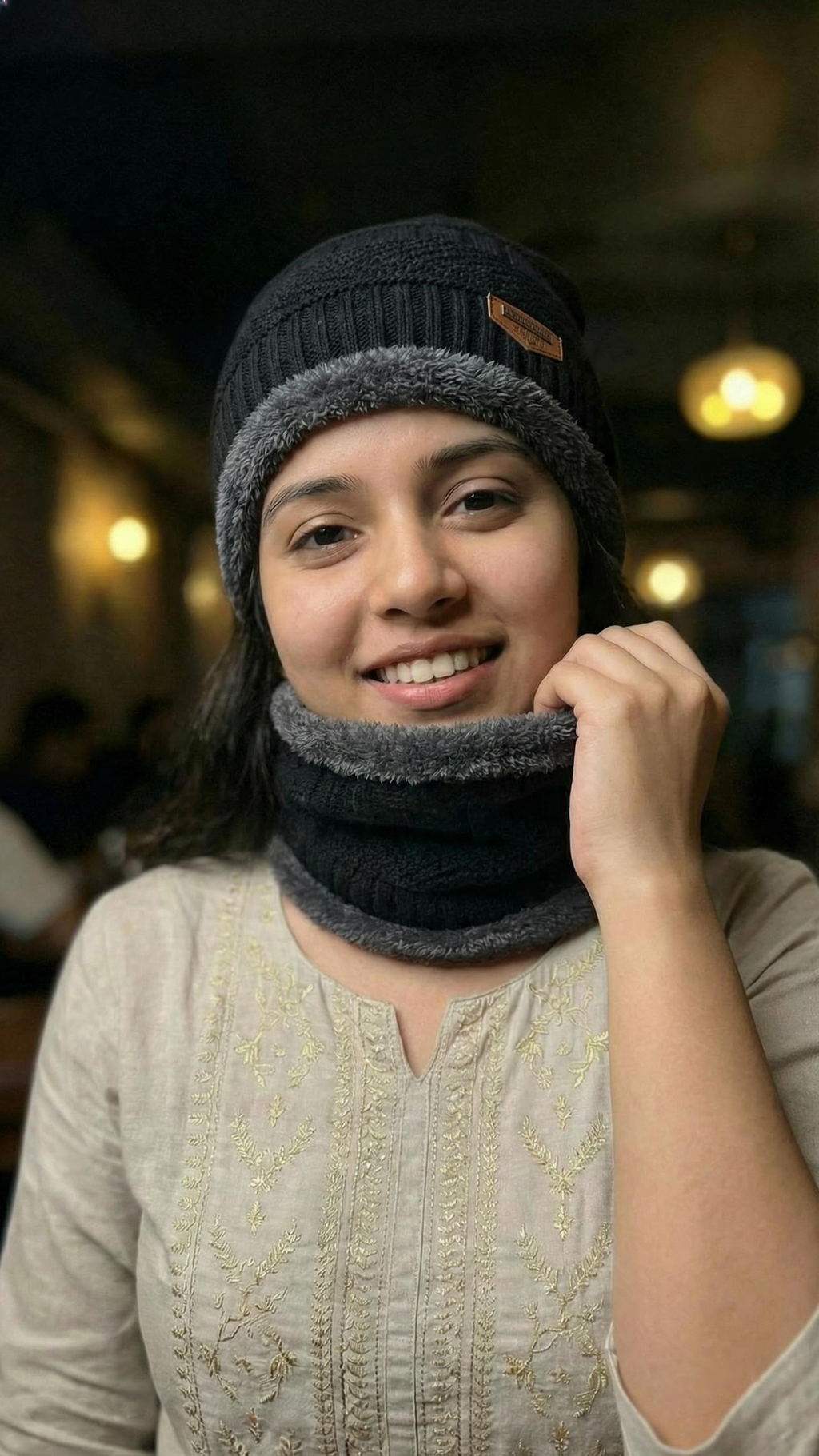 Winter woolen cap with face cover for men & women – warm and windproof